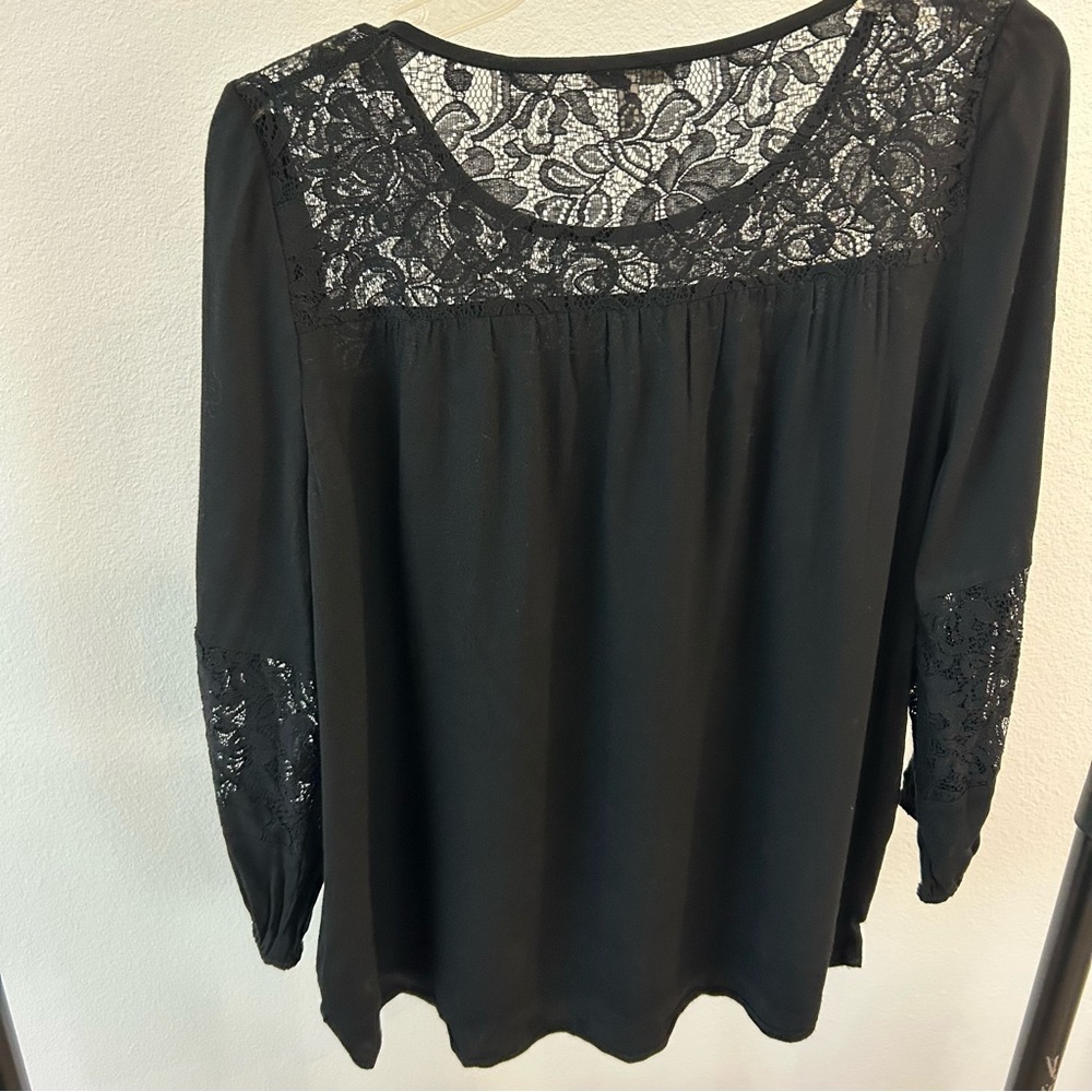 Joie Coastal Black Floral Lace Blouse - Picture 2 of 6